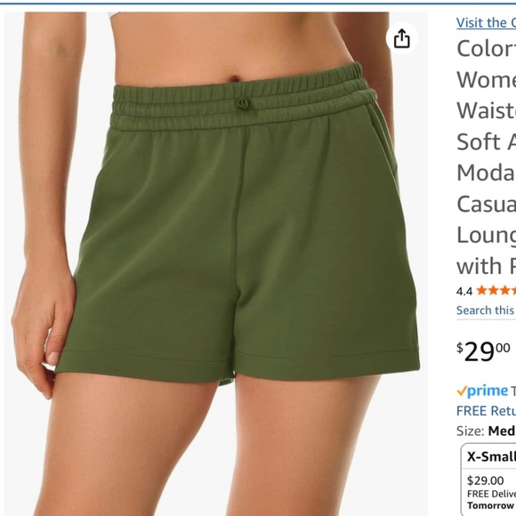 Colorfulkoala Women's High Waisted Ultra Soft Athletic Modal Shorts  Size Medium - Picture 1 of 10